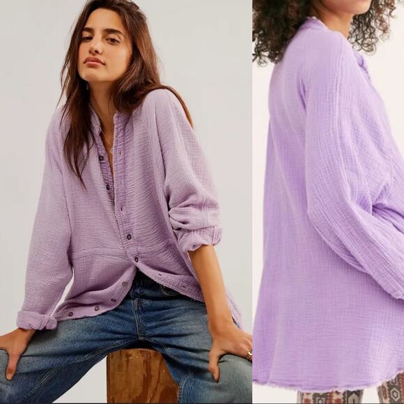 Free People Tops - Free People Summer Daydream Button Down in Purple